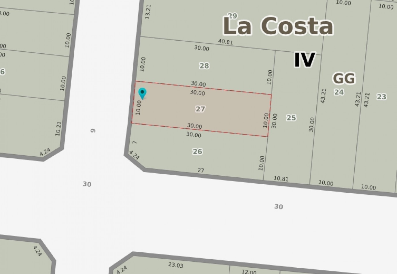Lote Calle  9 e/ 29 y 30 - L25