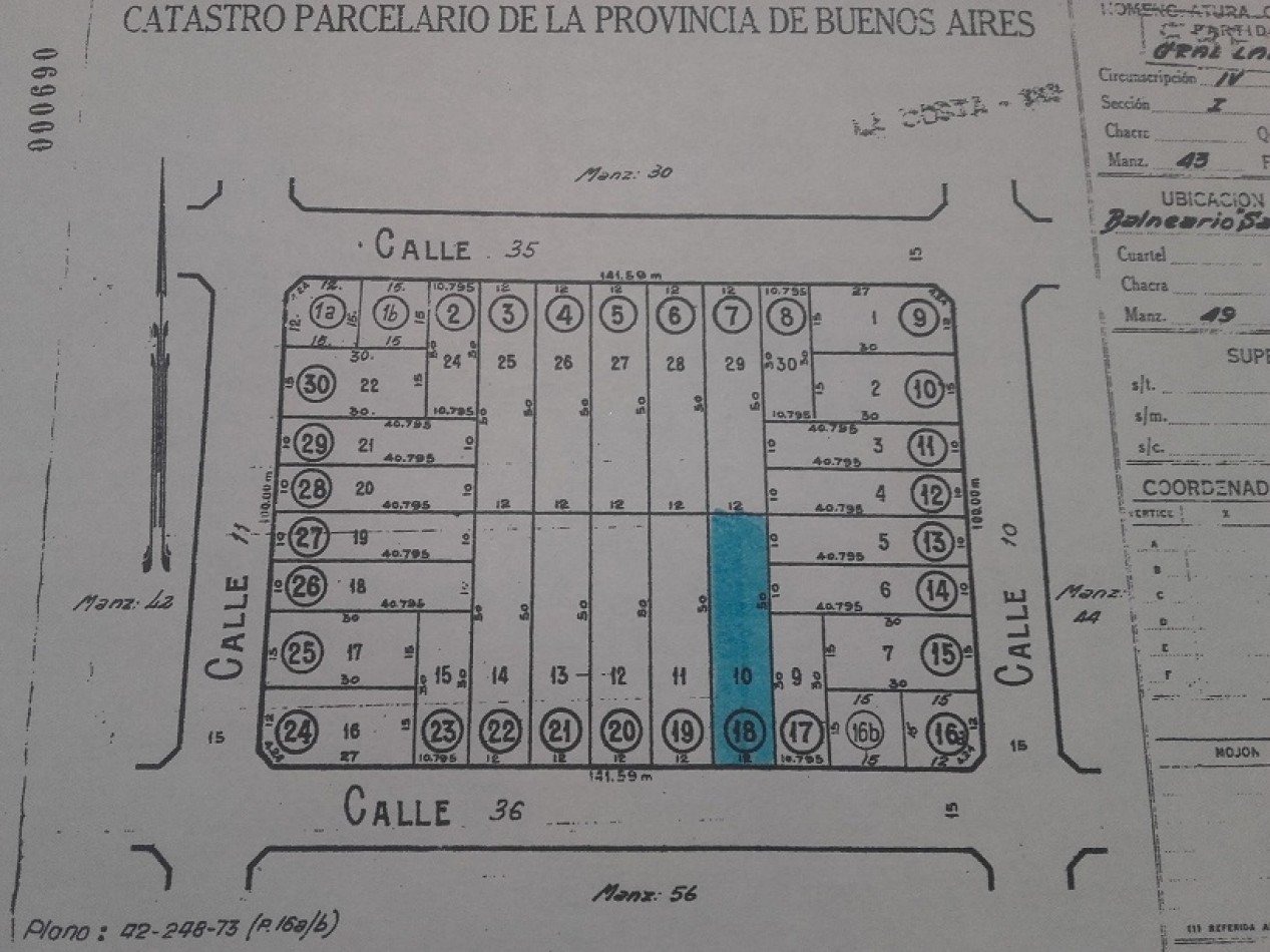 Lote Calle 36 e/ 10 y 11 - L5