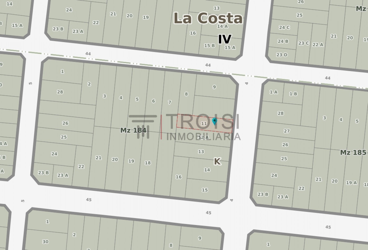 L11 - Lote Calle 4 e/ 44 y 45 - Santa Teresita
